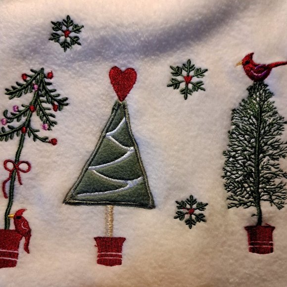 VTG Carroll Reid winter Christmas women VEST Sz S M NOVELTY EMBROIDERED COTTAGE - Picture 3 of 7